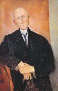 Amedeo Modigliani, Seated Man with Orange Background (mk39)